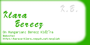 klara berecz business card